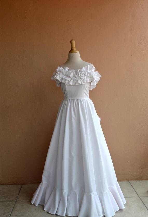 Southern Belle White Cotillion Dress
