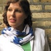 Sporty Blue and White Recycled T-shirt Scarf Made in Chicago