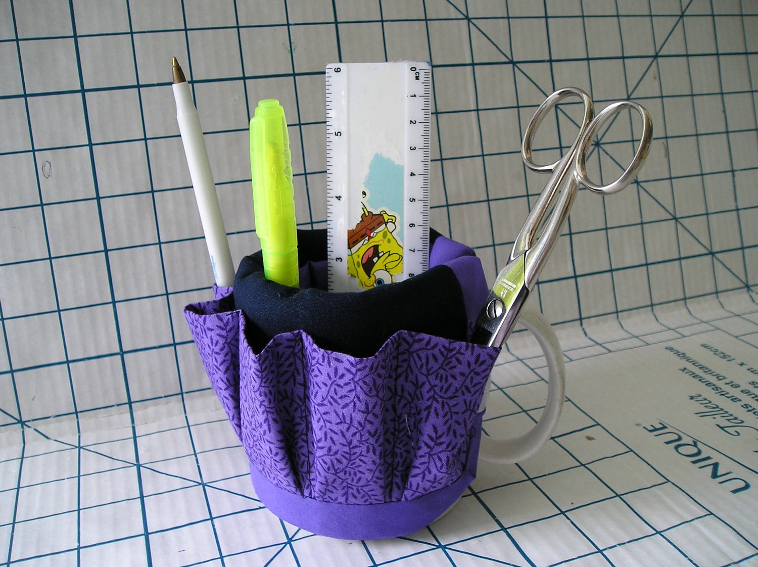 Pencil Holder Coffee Mug Hugger to Store Pens by sew11mom13