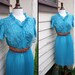 vintage teal lace day dress M