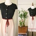 vintage 1950s black and creme day dress with trim S