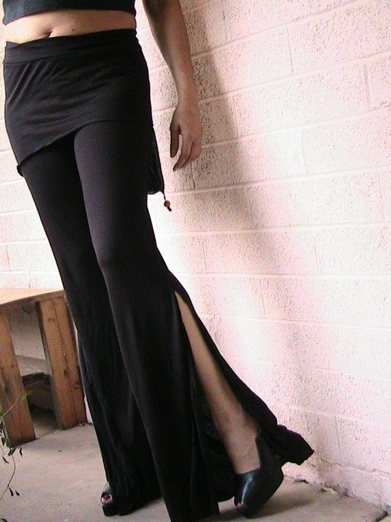 Dance pants with side split and overskirt skirt in Black by Apia