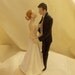 Handpainted Romantic Pulling the Tie for a kiss couple Wedding Cake Topper