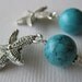 Turquoise and Starfish Dangle Earrings