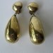 Vintage Gigantic Handmade Brass Teardrop Clip Earrings