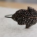 Romantic Black Leaf Beaded Headband