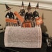4 HALLOWEEN Witches in a Folded Book Display Altered Art Paper Dolls Mixed Media