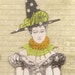 Halloween Witches Altered Art Mixed Media Paper Dolls Set of 2