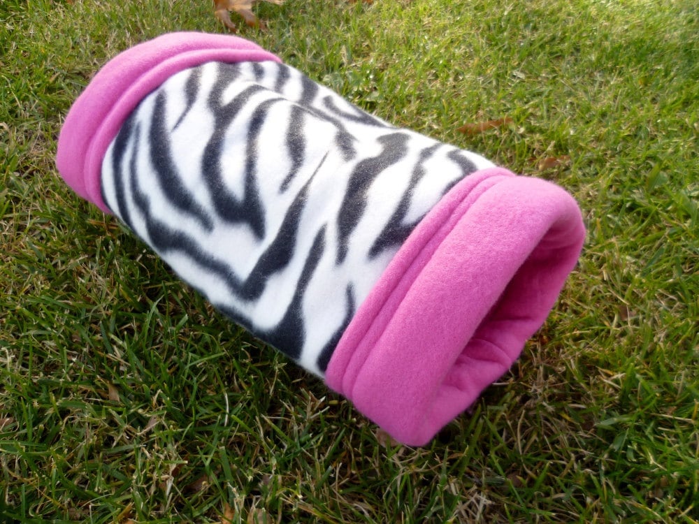 Guinea Pig Fleece Tunnel for Small Animals Zebra M