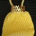 Italian Purse Handmade Vintage 1960 Retro Happy Sunshine Yellow Beaded Expandable