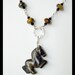 Tiger Eye Necklace Set with Horse Sterling Silver