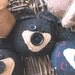 Primitive Patchwork Black Bears and Acorns Bowl Fillers... set of 5
