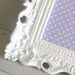 Magnet Board Picture Frame Lavendar Lilac Purple and White Dot Polkadot Nursery Magnetic Decor Ornate 5x7 4x6 - - Ready to Ship