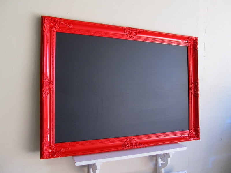 LARGE Red CHALKBOARD Framed Chalk Board by ShugabeeLane