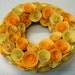 Yellow Hues Rolled Roses Wreath Candle Holder 7 inches around