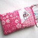 Padded GADGET Pouch cellphone camera Wristlet- Flowers n foulard Pink -Riley Blake- SUNNY Happy Skies