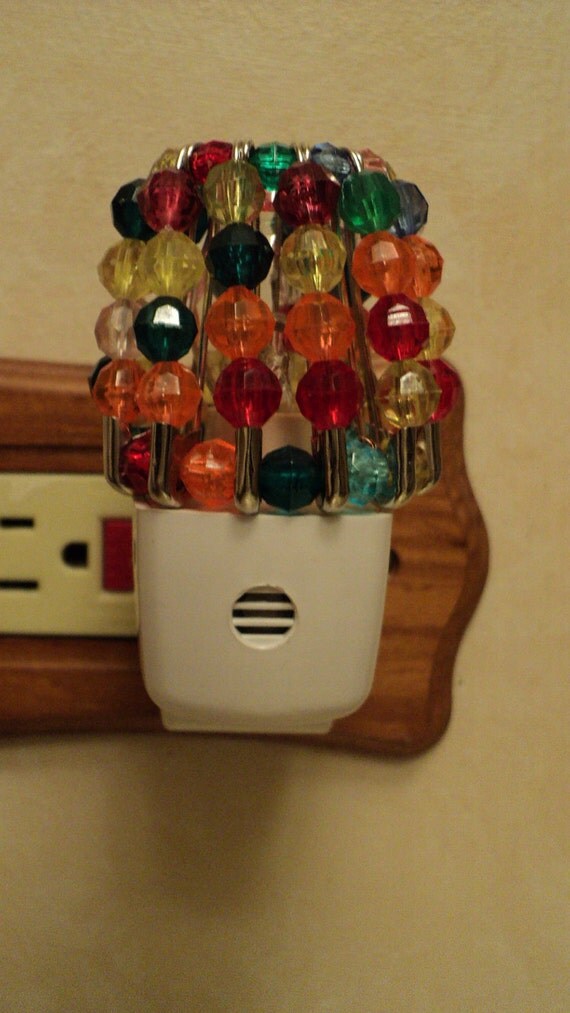 Beaded Night Light Shade SPRING BOUQUET