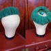 1960s hat / vintage 50s 60s hat / green velvet veil with rosette
