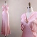 1940s nightgown / vintage nightgown 30s 40s lingerie / long floral satin bias cut gown