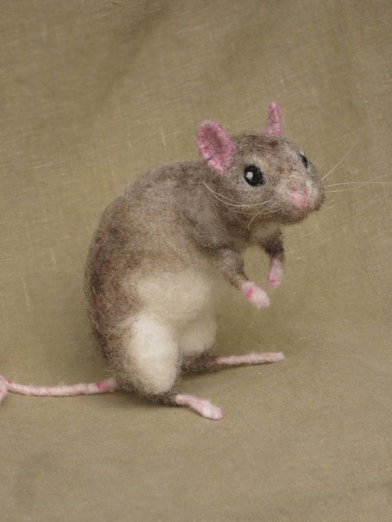 Items similar to Needle felted rat, pose-able pet on Etsy