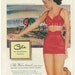 Vintage Bathing Suit Ad(vertisement) 1948 MADEMOISELLE Fashion Magazine Pin Up Girl COLES of CALIFORNIA Swimsuit Bathing Suit Bathers