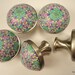 metal purple green 8 Cabinet Knobs blue yellow round furniture knob cabinet pulls Brushed Nickel drawer knobs unique polymer clay