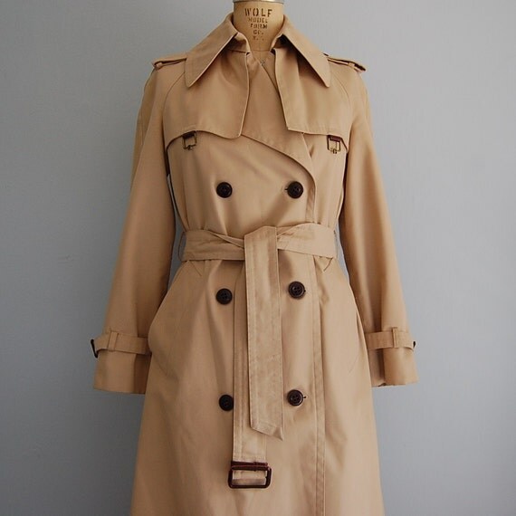 1970s Etienne Aigner military trench pea coat S