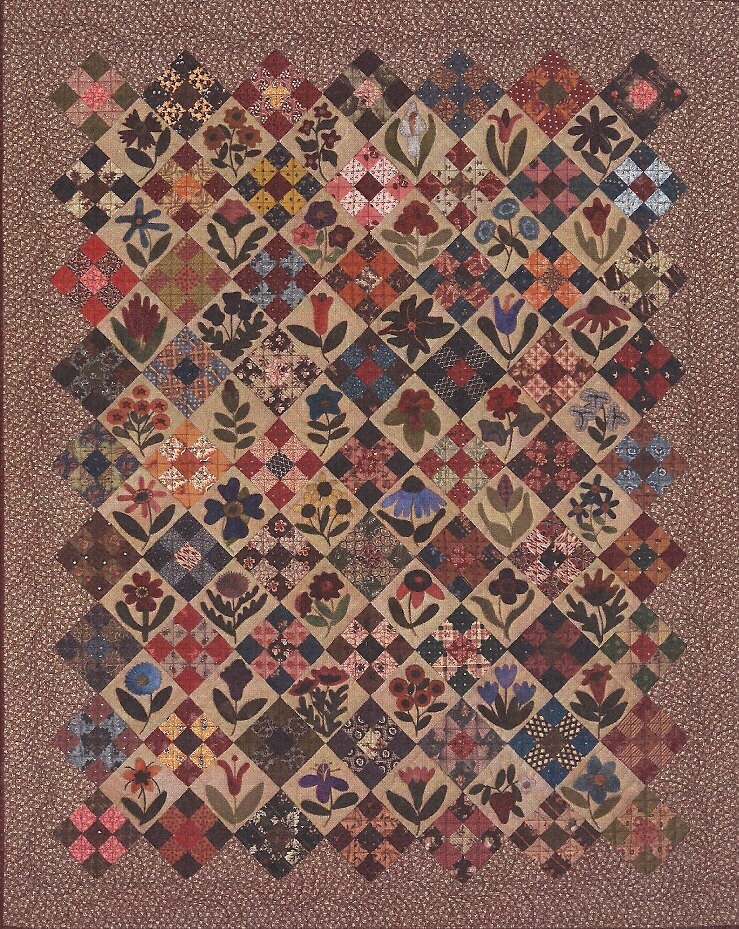 Primitive Folk Art Wool Applique Quilt Pattern by