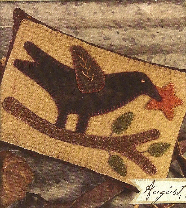 Primitive Folk Art Wool Applique Pattern by