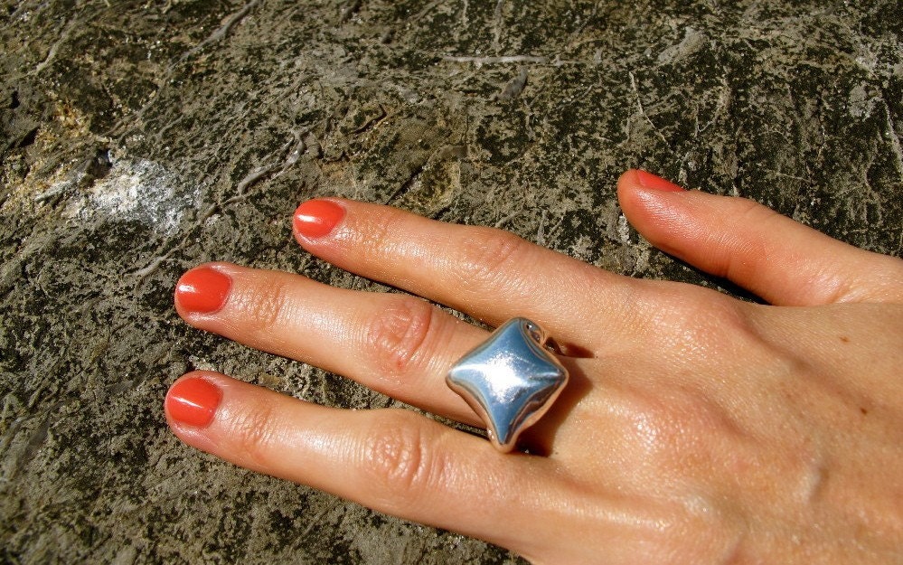 Pillow Ring available in gold silver hematite