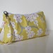 Wristlet Zipper Pouch in Tropical Blossom Lemon