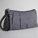 Pleated Wristlet Zipper Pouch / Bridesmaid Gift - Grey Petite Dot