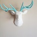 White and Robins Egg Blue Deer Head Wall Mount