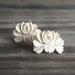 1950s Faux Ivory Flower Earrings / Vintage Jewelry / Lotus Blossoms