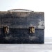 Vintage Metal Lunch Pail / 1940s Working Man's Lunchbox / Industrial Decor