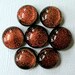 Dichroic Glass Cabochons 13 to 14 mm Set of 7 Copper Gold