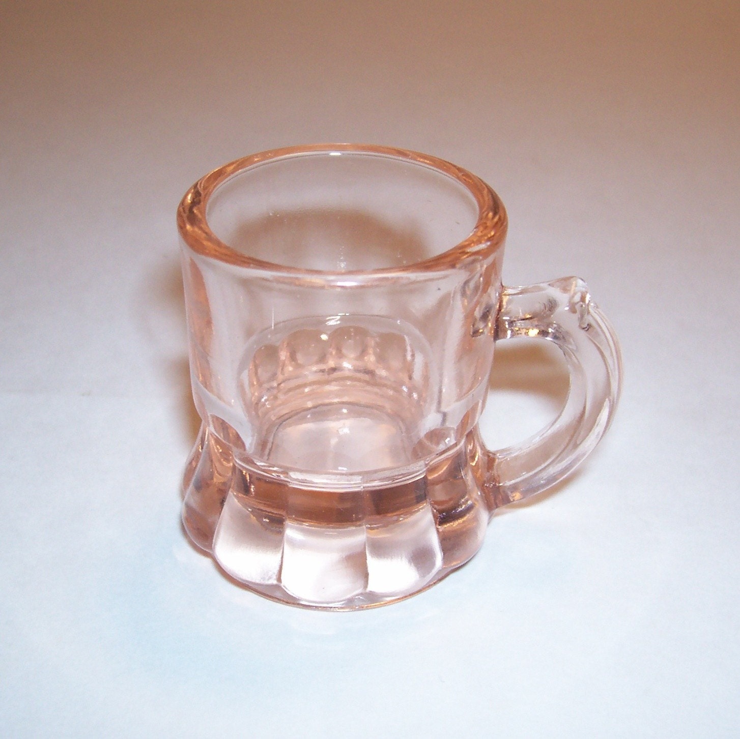 Pink Depression Glass Shot Glass Mug with Handle
