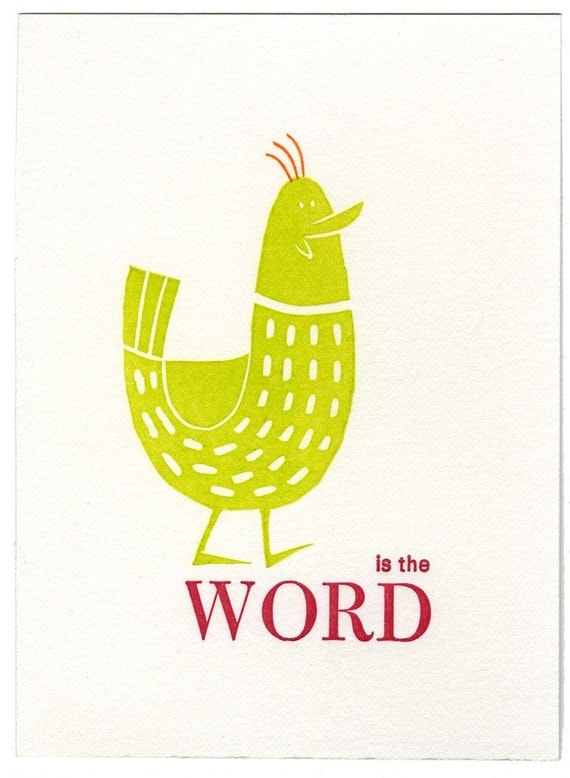 Bird Is The Word limited edition by letterpresshabitat on Etsy