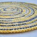 36" Round Heirloom Rug - yellow, grey, black