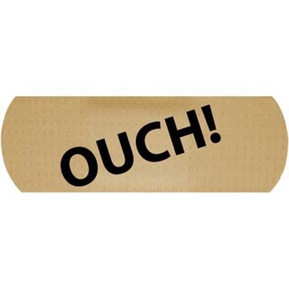 Ouch Vinyl Car Bandaid Bumper Sticker