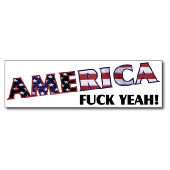 America F Ck Yeah Patriotic Vinyl Bumper Sticker
