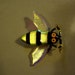 Vintage 1980s Iridescent Art Glass Honey Bee Pin Brooch 3002