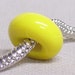 Handmade Lampwork Bead Large Hole European Style Charm Bead SRA Yellow Pastel