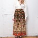 Stunning Gold and Red Print Maxi Skirt S