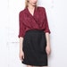 80s Fuschia Leopard Print Draped Blouse