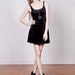 SALE 90s Black Crushed Velvet Mini Dress S