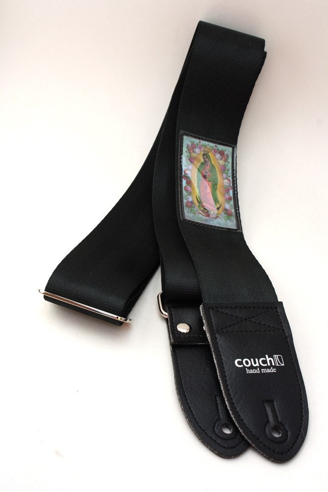 Mary Guadalupe Seat Belt Guitar Strap Vegan Eco Friendly