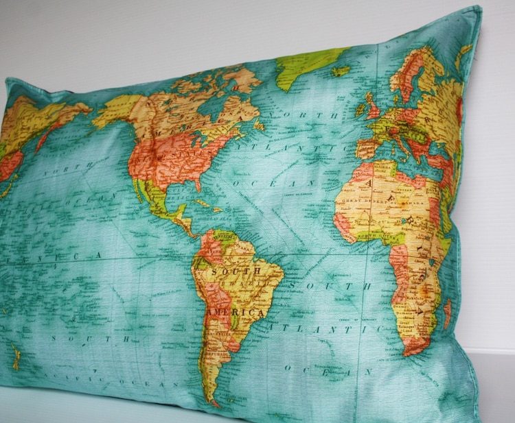 FLOOR CUSHION WORLD map cushion gant organic by mybeardedpigeon