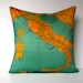 Cushion cover pillow cover map cushion, map ITALY organic cotton pillow 16 inch pillow cover 40cm cushion