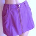 Small Purple Zip Front Mini-Skirt